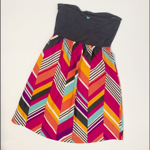 Roxy Strapless Mini Printed Dress - SM - Picture 5 of 10